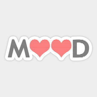 Mood - heart - love - black and red. Sticker